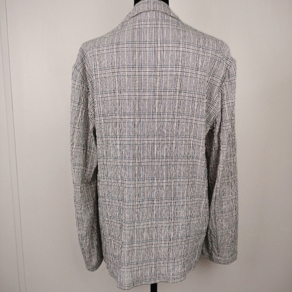 ZARA Textured Houndstooth Plaid Oversized Unstructured Blazer Sz. M - Picture 10 of 12